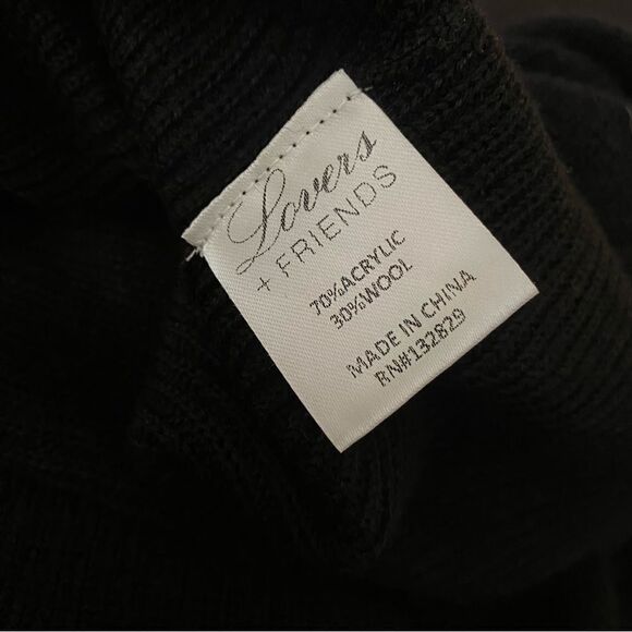 Lovers and Friends black cropped v neck sweater with wrist ties bows S - Picture 4 of 4